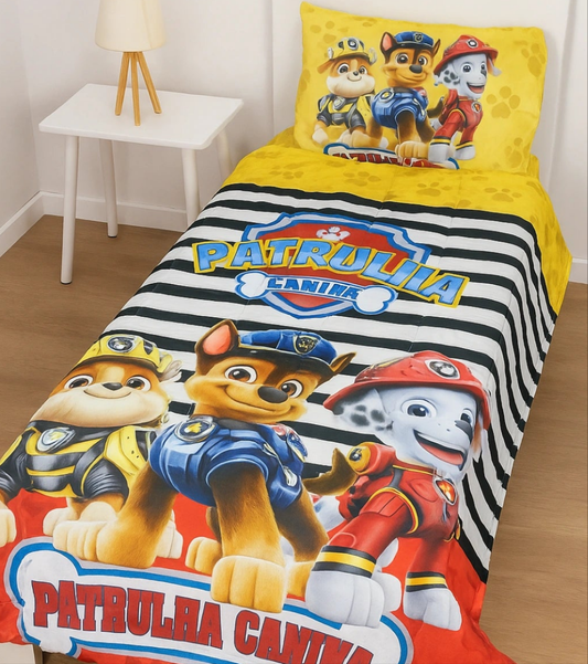 Kit edredom solteiro -PATRULHA CANINA