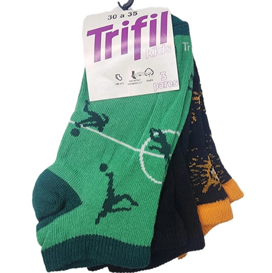 MEIA ESTAMPADA 3 PARES  - INFANTIL