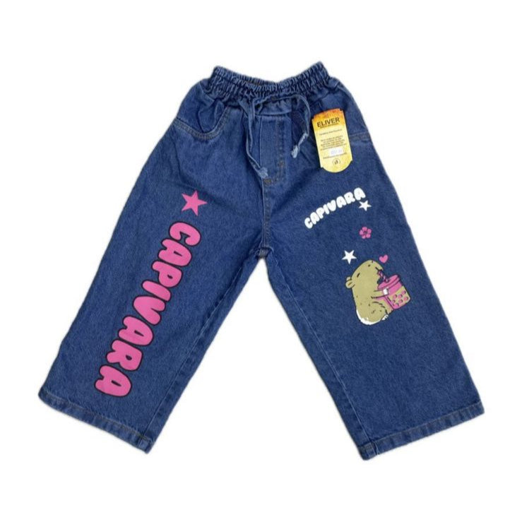 CALÇA JEANS JOGGER PERSONAGEM INFANTIL - MENINA