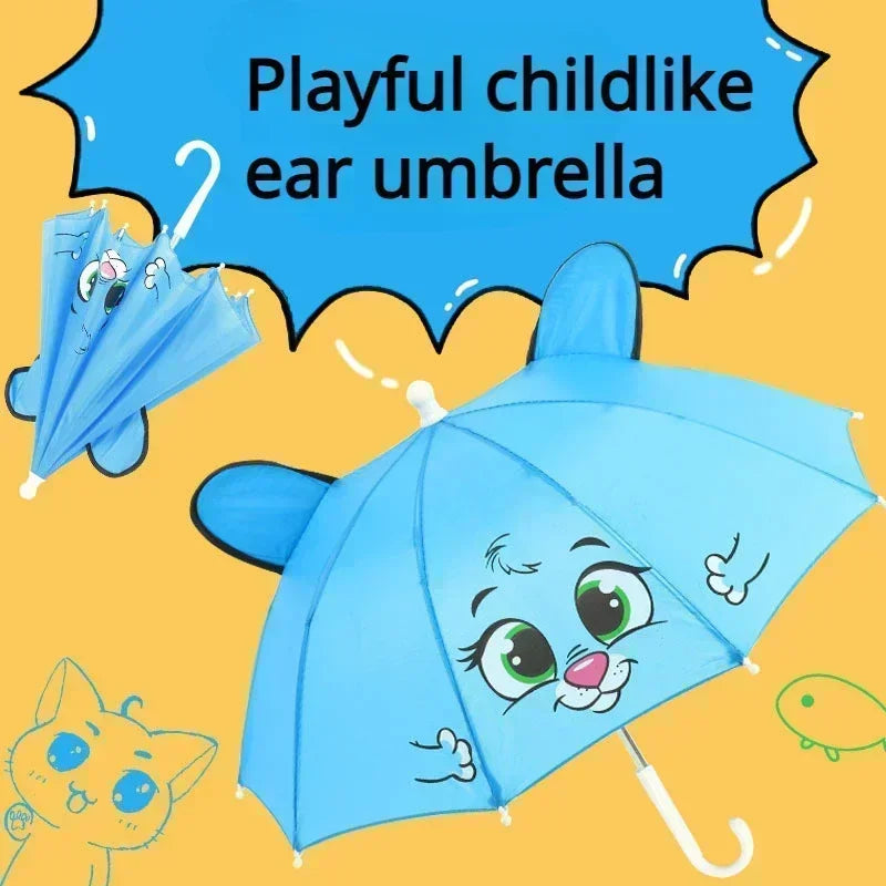Guarda-Chuva Infantil com Orelhinhas de Animais – Proteção UV, Leve e Divertido | Presente para Meninos e Meninas