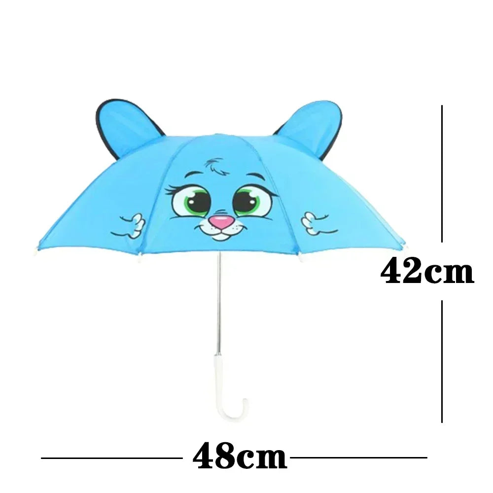Guarda-Chuva Infantil com Orelhinhas de Animais – Proteção UV, Leve e Divertido | Presente para Meninos e Meninas
