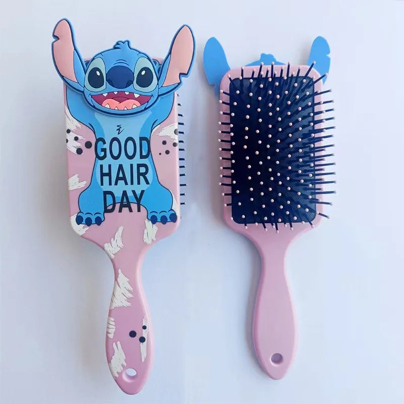 Escova de Cabelo Disney Lilo & Stitch – Modelo Massageador com Almofada de Ar | Estampa Stitch | Para Crianças e Estudantes