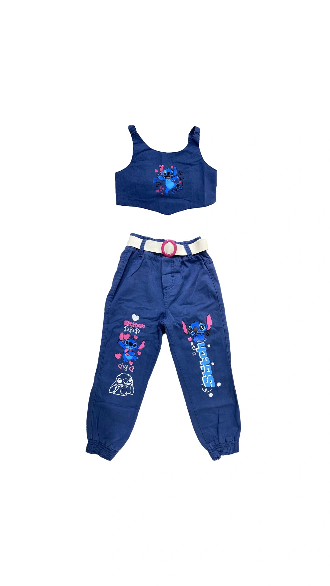 CONJUNTO JEANS PERSONAGEM STITCH - MENINA