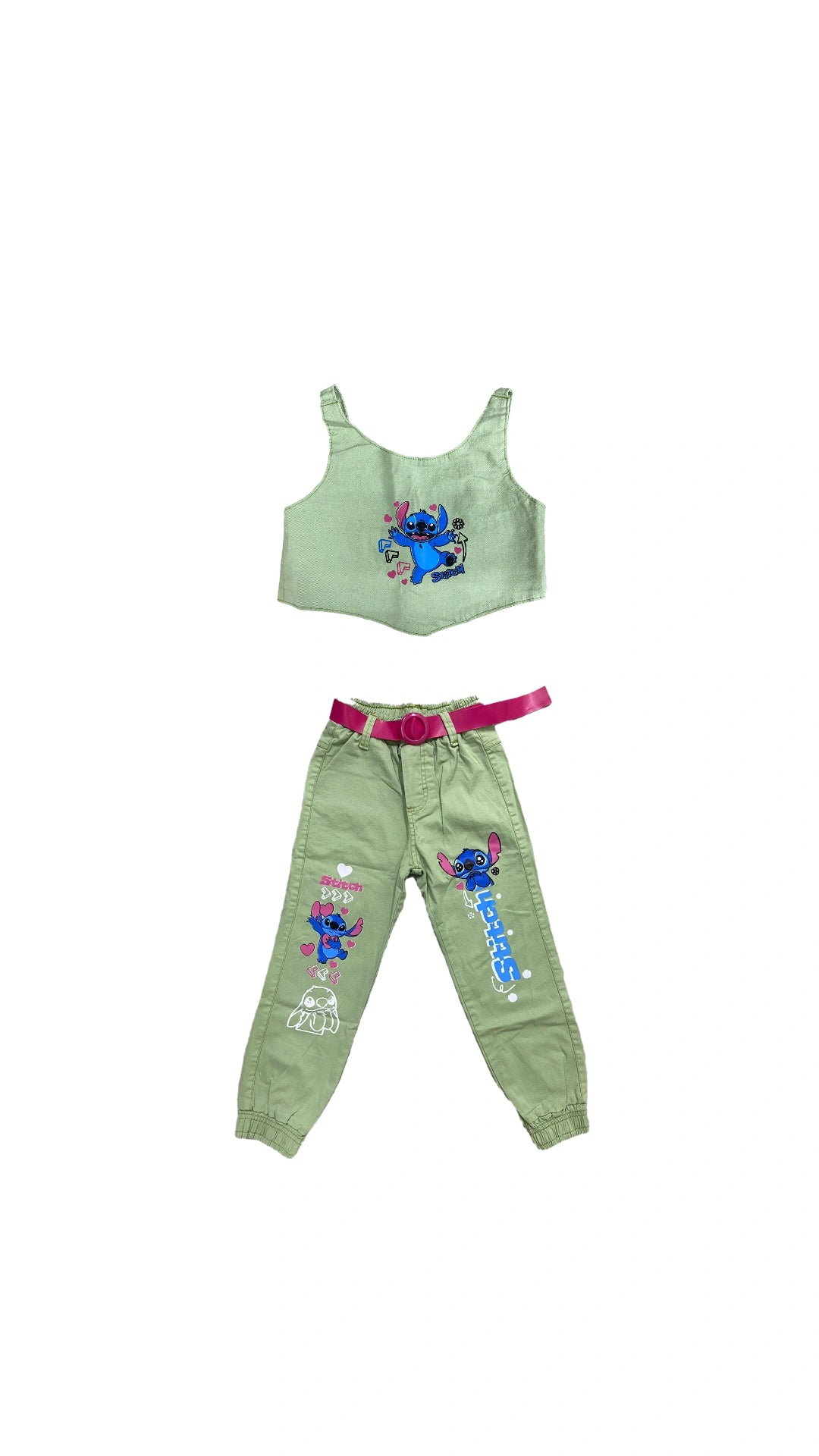 CONJUNTO JEANS PERSONAGEM STITCH - MENINA