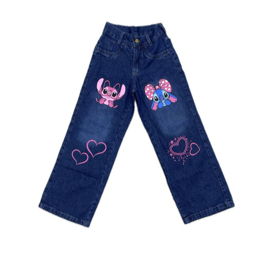 CALÇA JEANS CARGO PERSONAGEM INFANTIL - MENINA