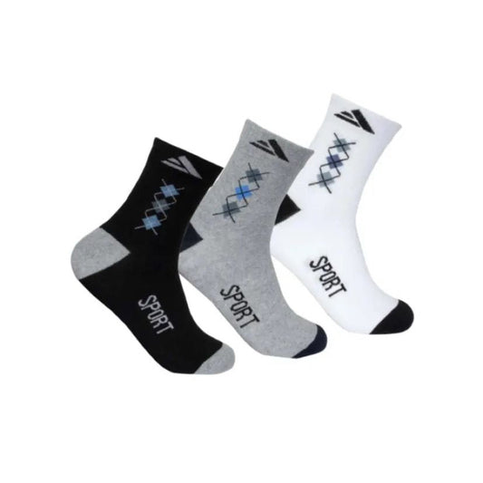 Meia kit 3 pares cano longo-ESTAMPADA