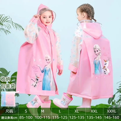 Capa de Chuva Infantil Disney – Modelos Elsa e Homem-Aranha | Impermeável com Espaço para Mochila | Unissex