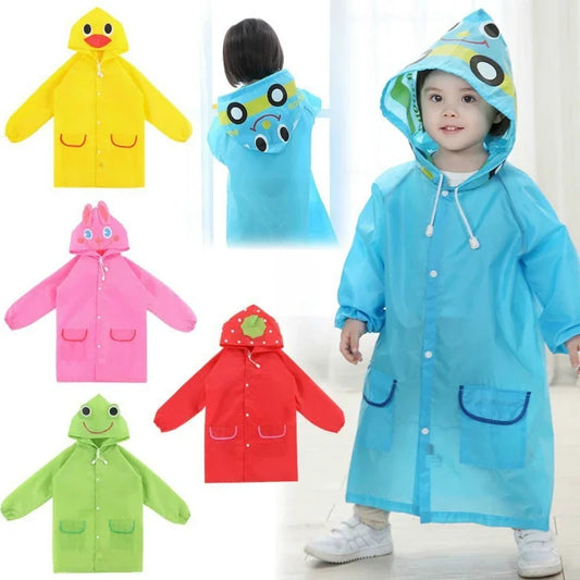 Capa de Chuva Infantil com Estampa de Animais – Impermeável e Dobrável | Unissex