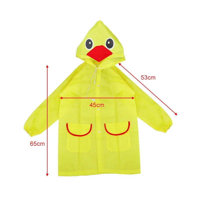 Capa de Chuva Infantil com Estampa de Animais – Impermeável e Dobrável | Unissex