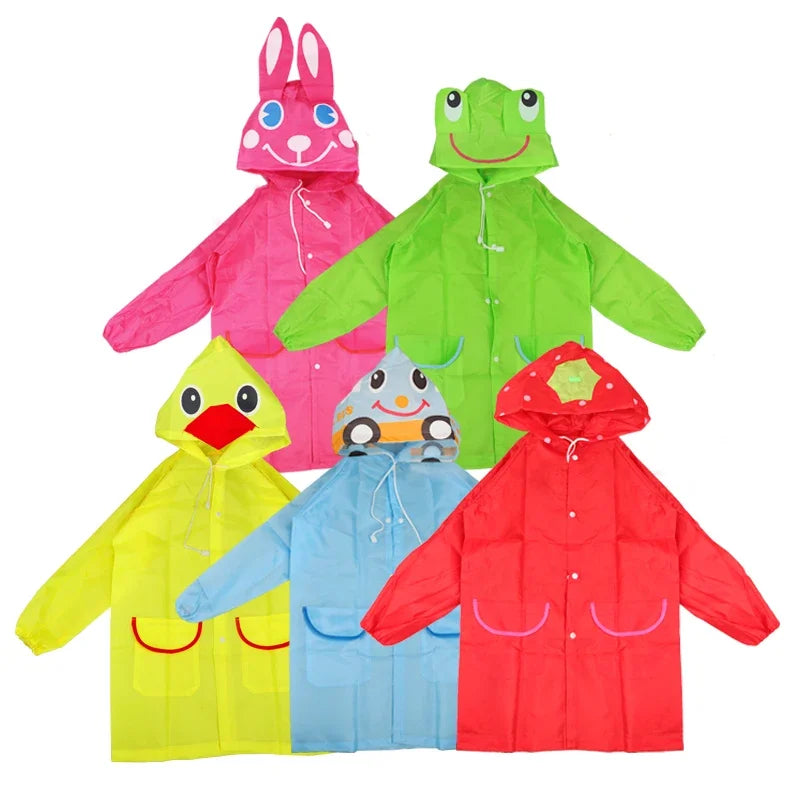 Capa de Chuva Infantil com Estampa de Animais – Impermeável e Dobrável | Unissex