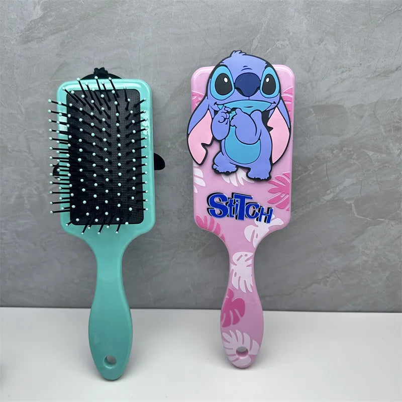 Escova de Cabelo Disney Lilo & Stitch – Modelo Massageador com Almofada de Ar | Estampa Stitch | Para Crianças e Estudantes