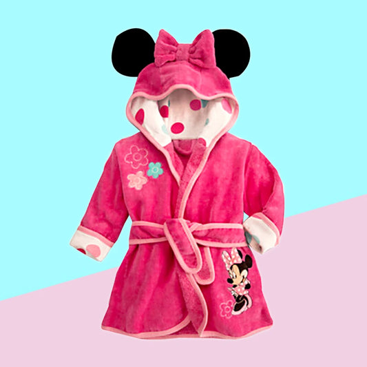 Roupão Infantil de Inverno Minnie – Pijama Quentinho em Flanela | Para Meninas de 4 a 6 Anos