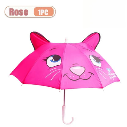 Guarda-Chuva Infantil com Orelhinhas de Animais – Proteção UV, Leve e Divertido | Presente para Meninos e Meninas