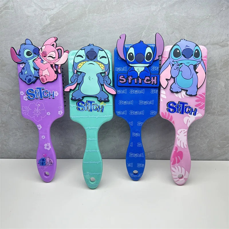 Escova de Cabelo Disney Lilo & Stitch – Modelo Massageador com Almofada de Ar | Estampa Stitch | Para Crianças e Estudantes