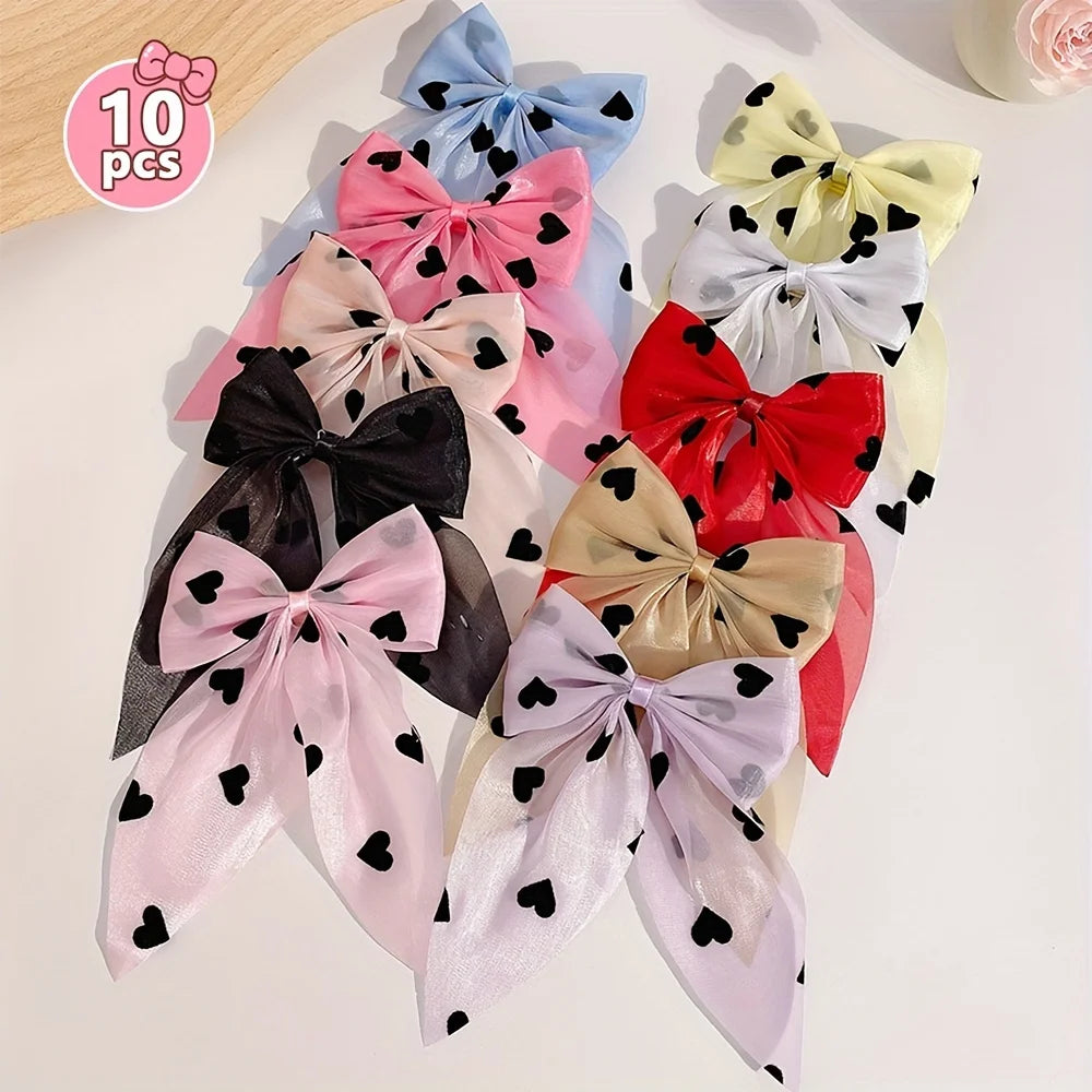 Kit com 10 Presilhas de Cabelo "Love" – Estilo Doce, Não Puxa o Cabelo | Para Meninas de 7 a 13 Anos Marca: NoEnName_Null