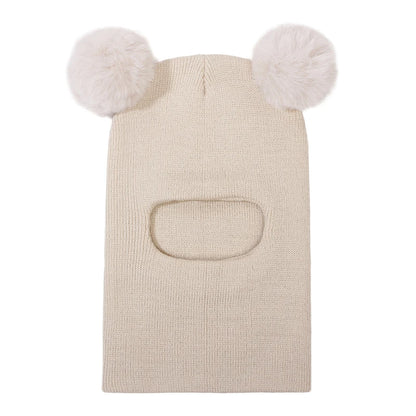 Touca Infantil com Cachecol Integrado – Modelo Tricô com Pompom | Para Meninos e Meninas de 1 a 5 Anos