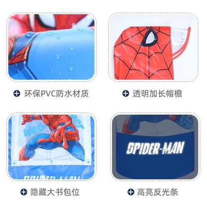 Capa de Chuva Infantil Disney – Modelos Elsa e Homem-Aranha | Impermeável com Espaço para Mochila | Unissex